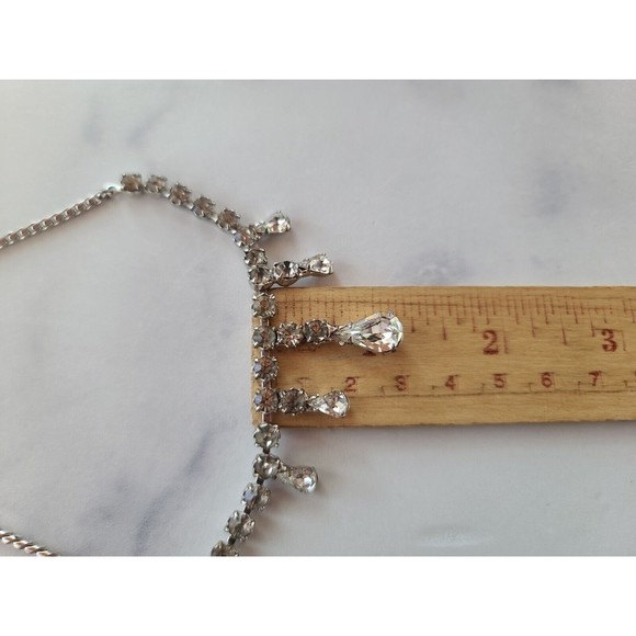 Joseph Weisner NY Clear Rhinestone Necklace - Picture 8 of 10
